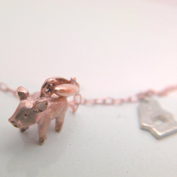 画像4: ３匹の子豚　ペンダント　（ピンクゴールド） ☆チャームシルバー (4)