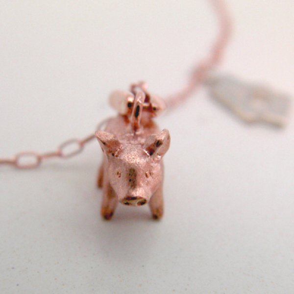 画像3: ３匹の子豚　ペンダント　（ピンクゴールド） ☆チャームシルバー (3)