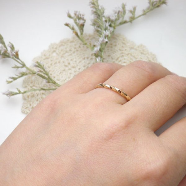 画像4: acoaco あこあこ　（結婚指輪　K18ピンクゴールド ミル打ち1.9mm） (4)