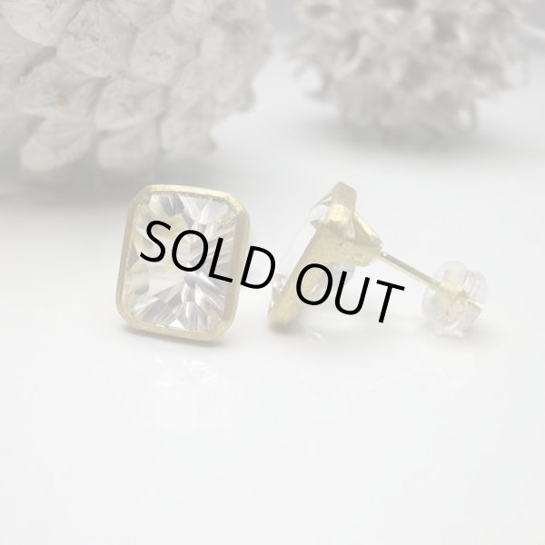 画像3: マット　クオーツ　ピアス（K18イエローゴールド） (3)