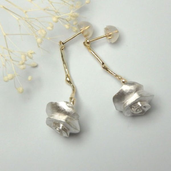 画像4: いばらピアス　（シルバー・K10イエローゴールド） (4)