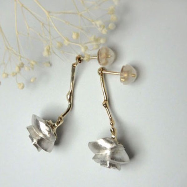 画像3: いばらピアス　（シルバー・K10イエローゴールド） (3)