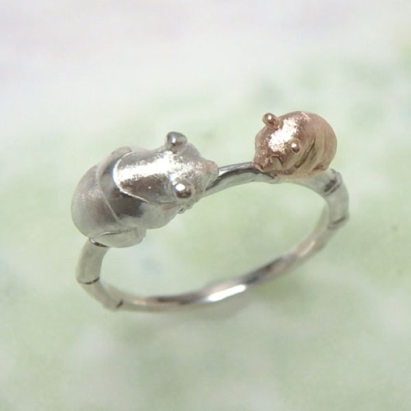画像4: パンダ親子 リング　（シルバー・K10ピンクゴールド） (4)
