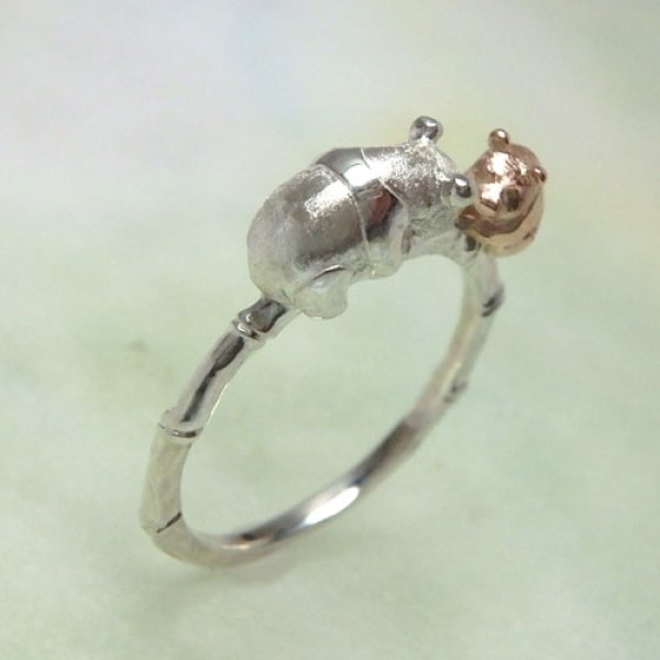 画像3: パンダ親子 リング　（シルバー・K10ピンクゴールド） (3)