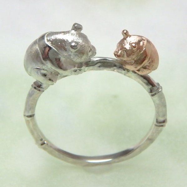 画像5: パンダ親子 リング　（シルバー・K10ピンクゴールド） (5)