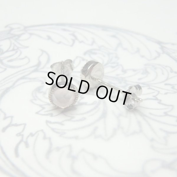 画像2: ローズカットピアス　（ローズクオーツ4ｍｍ・K10ホワイトゴールド） (2)