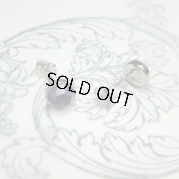 画像4: ローズカットピアス　（アイオライト5ｍｍ・K10ホワイトゴールド） (4)