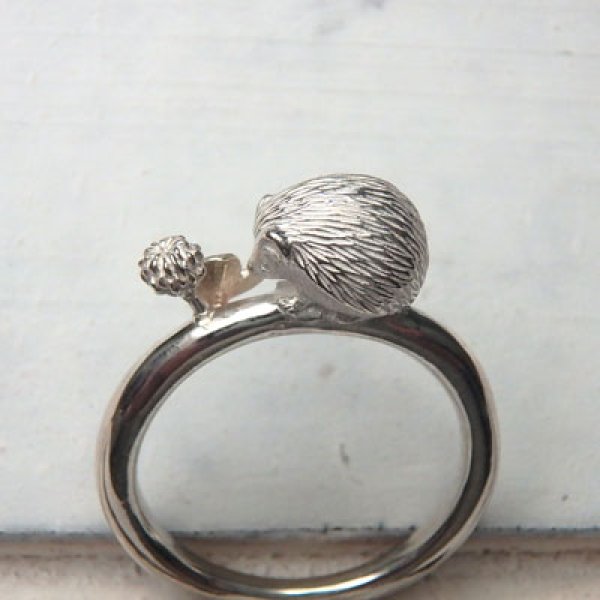 画像4: はりねずみとクローバー　リング　（シルバー・Ｋ10ピンクゴールド） (4)