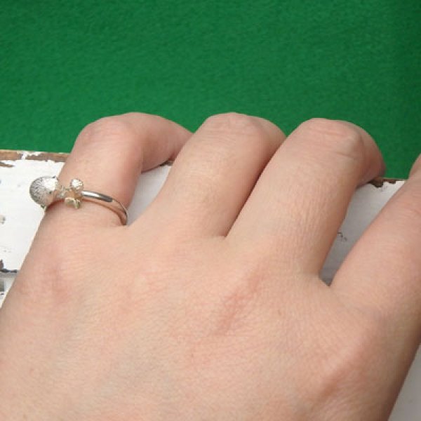 画像5: はりねずみとクローバー　リング　（シルバー・Ｋ10ピンクゴールド） (5)