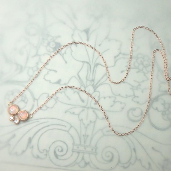 画像3: まんまるオパールちょうちょネックレス　（K10ピンクゴールド） (3)