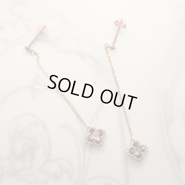 画像4: スモーキークオーツのお花ピアス　（K10ピンクゴールド） (4)