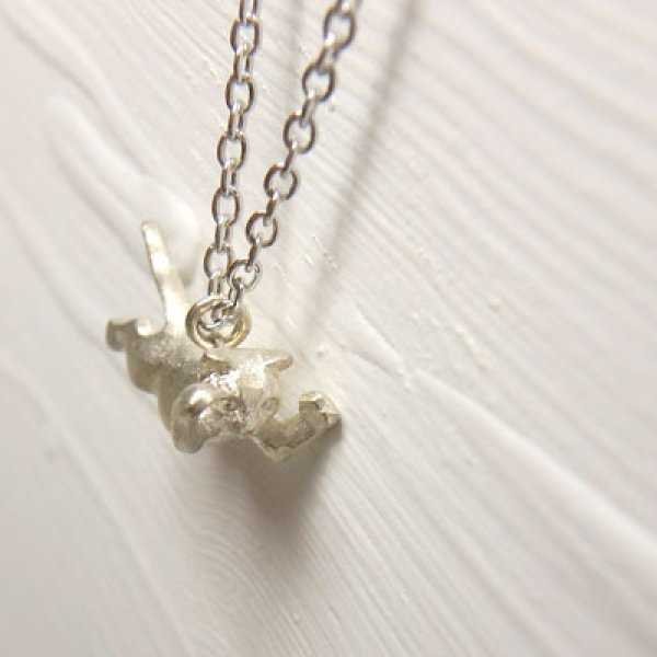 画像4: 飛ぶ子猫　ペンダント　（シルバー） (4)