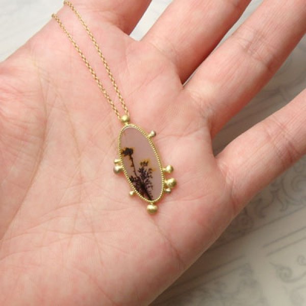 画像8: デンドリティックアゲート　つぶつぶ　ペンダント　（K18イエローゴールド） (8)