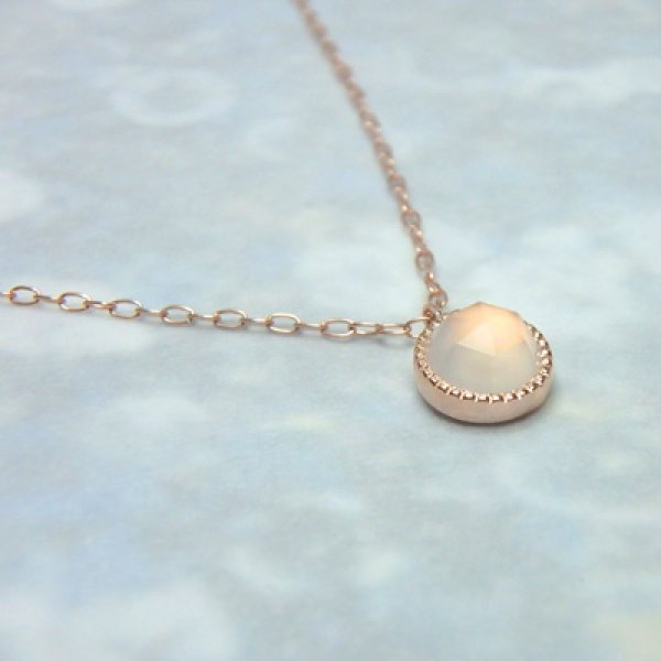 画像2: ローズカットペンダント　（ムーンストーン5ｍｍ・K10ピンクゴールド） (2)