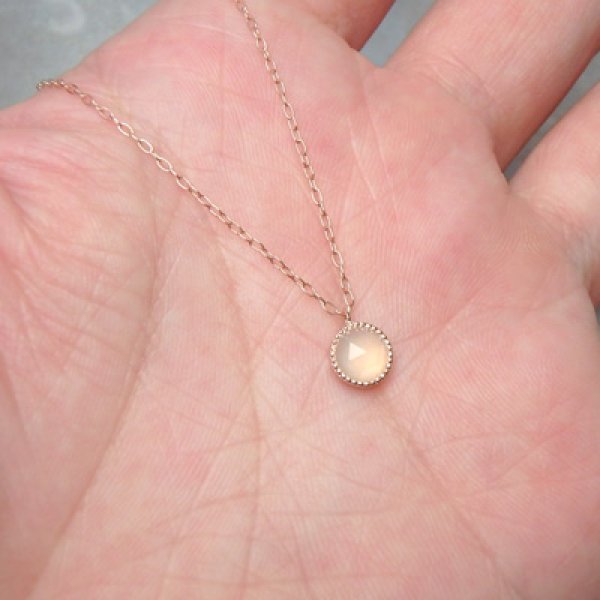 画像3: ローズカットペンダント　（ムーンストーン5ｍｍ・K10ピンクゴールド） (3)