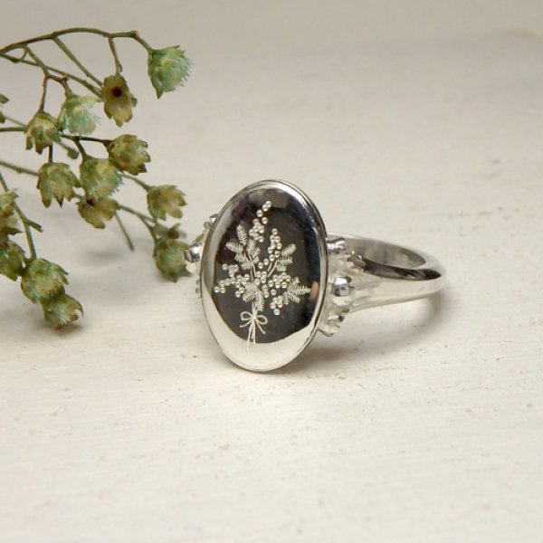 画像3: シグネット　リング　（シルバー　ミモザの花束） (3)