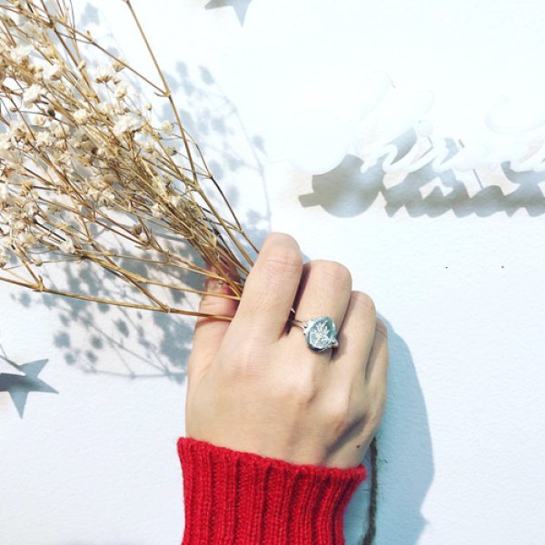 画像2: シグネット　リング　（シルバー　ミモザの花束） (2)