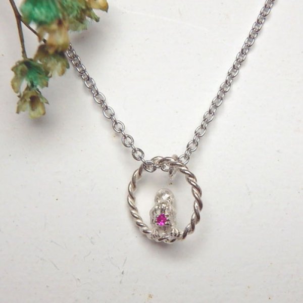 画像2: risu リス　ペンダント　（シルバー／ルビー） (2)