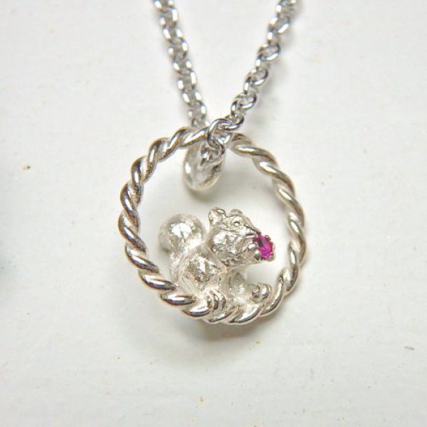 画像6: risu リス　ペンダント　（シルバー／ルビー） (6)