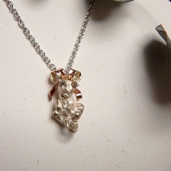 画像4: つられ猫ちゃん　ペンダント　（シルバー・K10ピンクゴールド） (4)