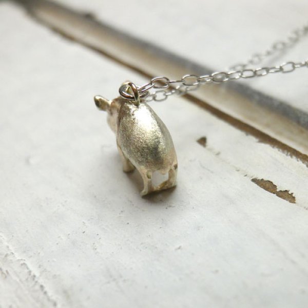 画像4: バク　二色　ペンダント　（K10ピンク＆ホワイトゴールド） (4)