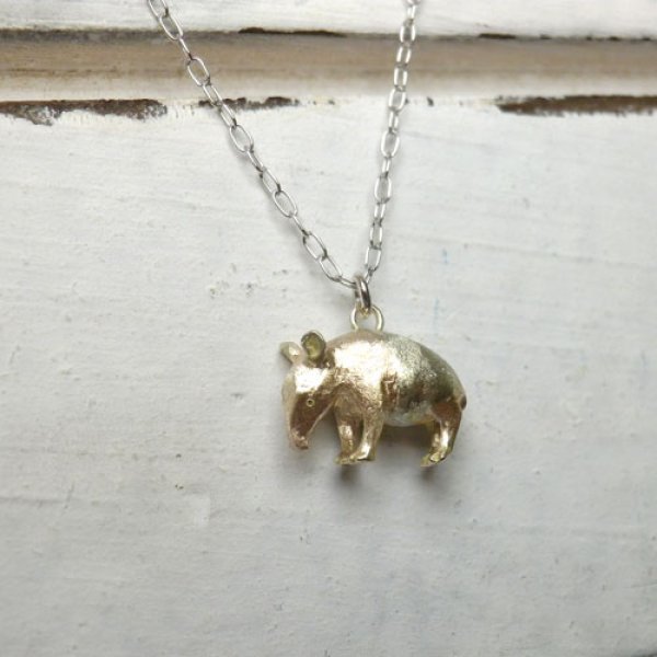 画像3: バク　二色　ペンダント　（K10ピンク＆ホワイトゴールド） (3)