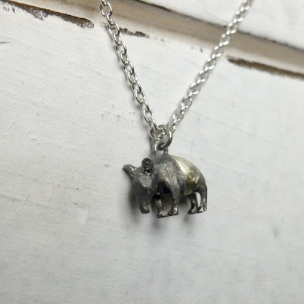 画像3: バク　二色　ペンダント　（シルバー＆K10ホワイトゴールド） (3)