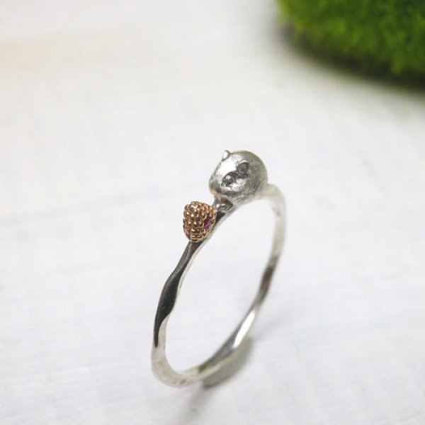 画像3: ハムスターとおにぎり　リング　（シルバー・Ｋ10ピンクゴールド） (3)