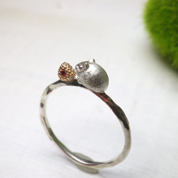 画像2: ハムスターとおにぎり　リング　（シルバー・Ｋ10ピンクゴールド） (2)