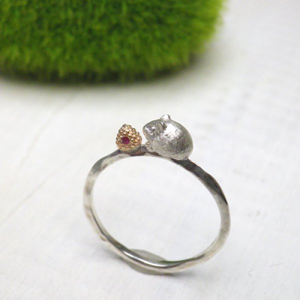 画像5: ハムスターとおにぎり　リング　（シルバー・Ｋ10ピンクゴールド） (5)