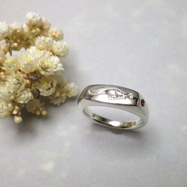 画像10: シグネット　リング　（シルバー　猫まっしぐら） (10)