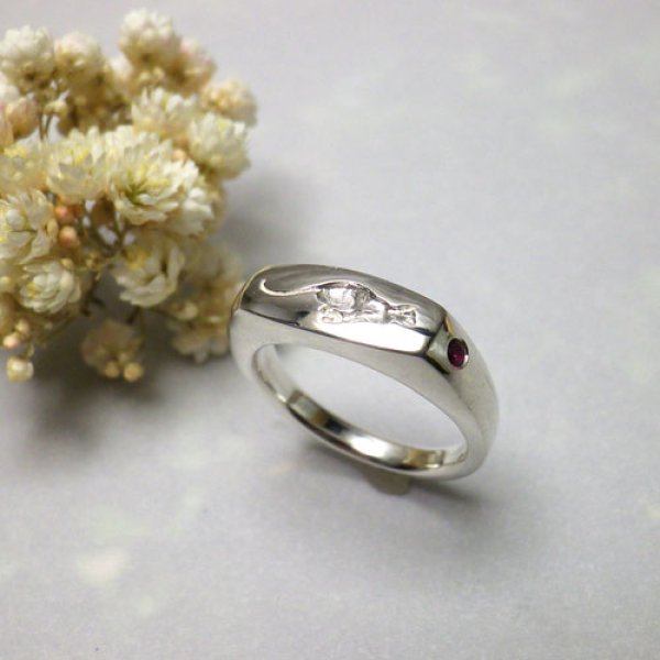 画像9: シグネット　リング　（シルバー　猫まっしぐら） (9)