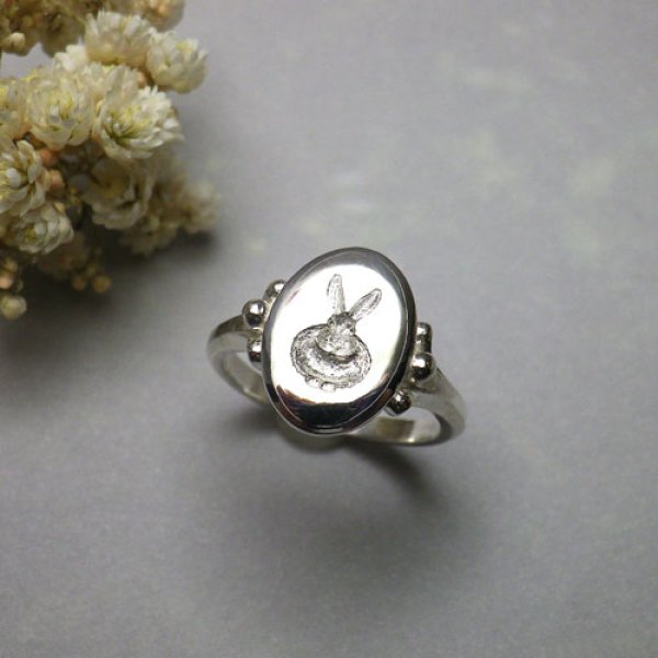 画像8: シグネット　リング　（シルバー　お座りうさぎ） (8)