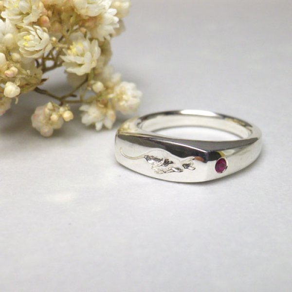 画像6: シグネット　リング　（シルバー　猫まっしぐら） (6)