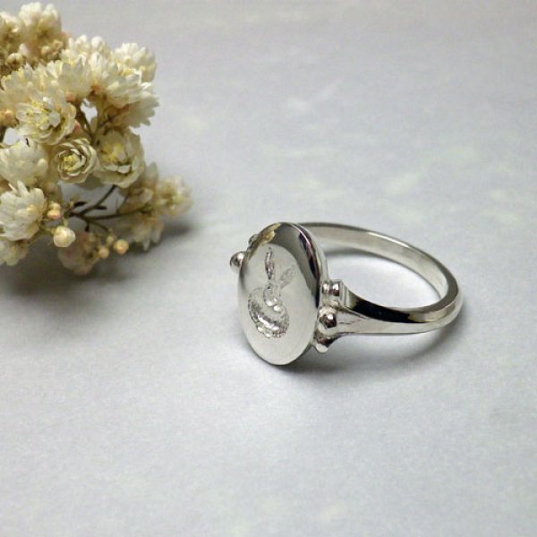 画像6: シグネット　リング　（シルバー　お座りうさぎ） (6)