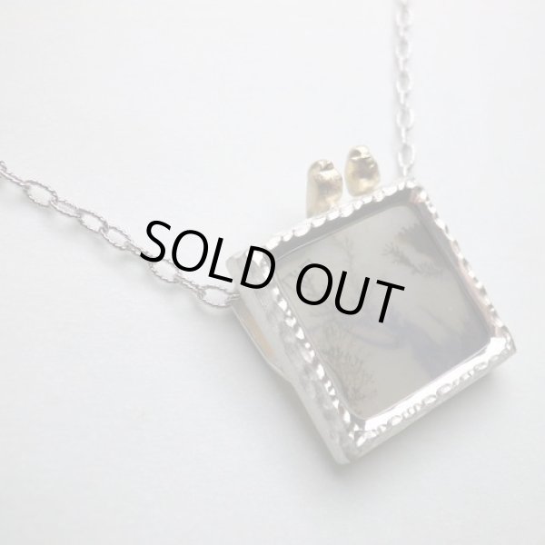 画像2: 森の中　ネックレス　　二羽の小鳥（シルバー　デンドリティックアゲート） (2)