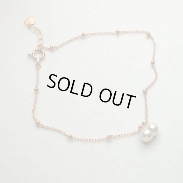 画像2: ツインパールちょうちょ　ブレスレット　（K10ピンクゴールド　あこや真珠） (2)