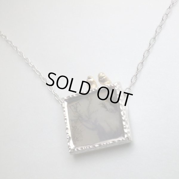 画像3: 森の中　ネックレス　　二羽の小鳥（シルバー　デンドリティックアゲート） (3)