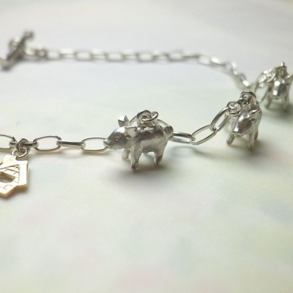 画像3: ３匹の子豚　ブレスレット　（シルバー・ピンクゴールド） (3)