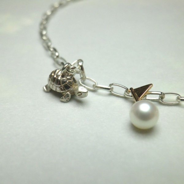 画像2: うさぎとかめ ブレスレット　（シルバー・K10ピンクゴールド） (2)