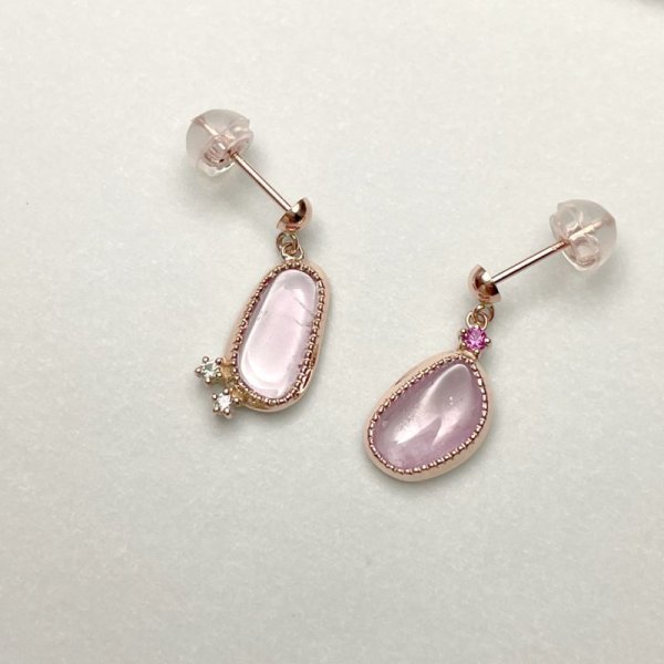 画像6: サファイア tururi ピアス (K10ピンクゴールド) (6)