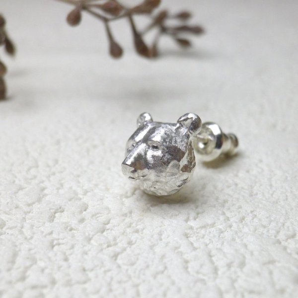画像3: くま kumao ピアス (シルバー) ※片耳用です (3)