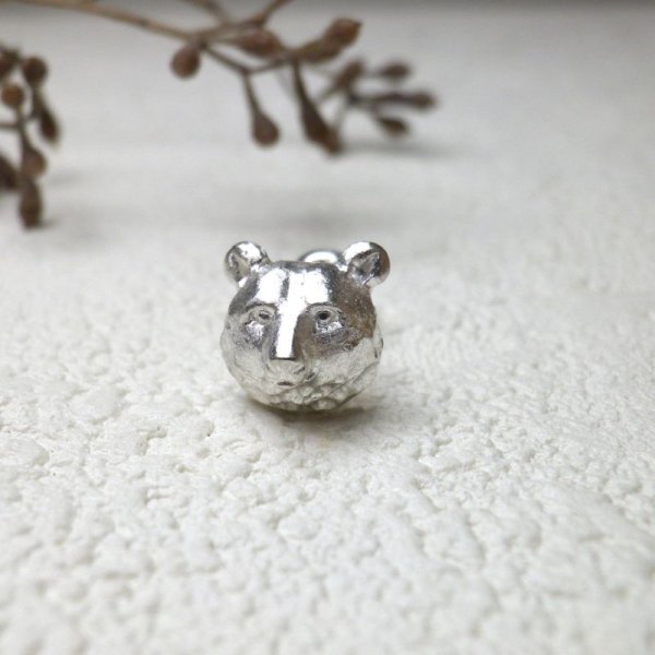 画像4: くま kumao ピアス (シルバー) ※片耳用です (4)