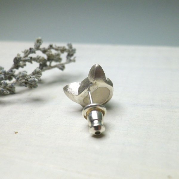 画像6: ねこのフム　ピアス　（シルバー　ピンクトルマリン）　※片耳用です (6)