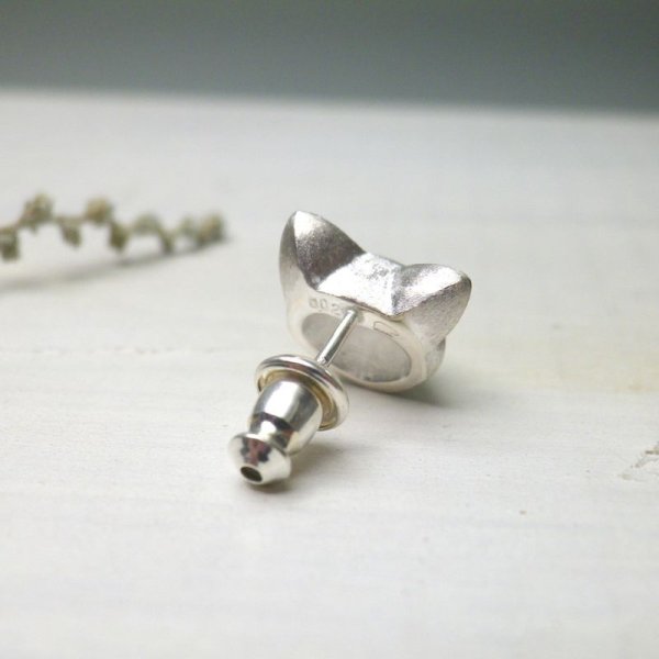 画像5: ねこのベー　ピアス　（シルバー　ピンクトルマリン）　※片耳用です (5)