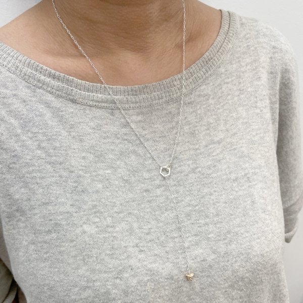 画像9: ハニカム蜜蜂　Yチェーンネックレス（シルバー・K10イエローゴールド） (9)